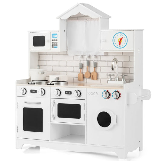 Large White Kids Pretend Toy Kitchen Play Set - Westfield Retailers