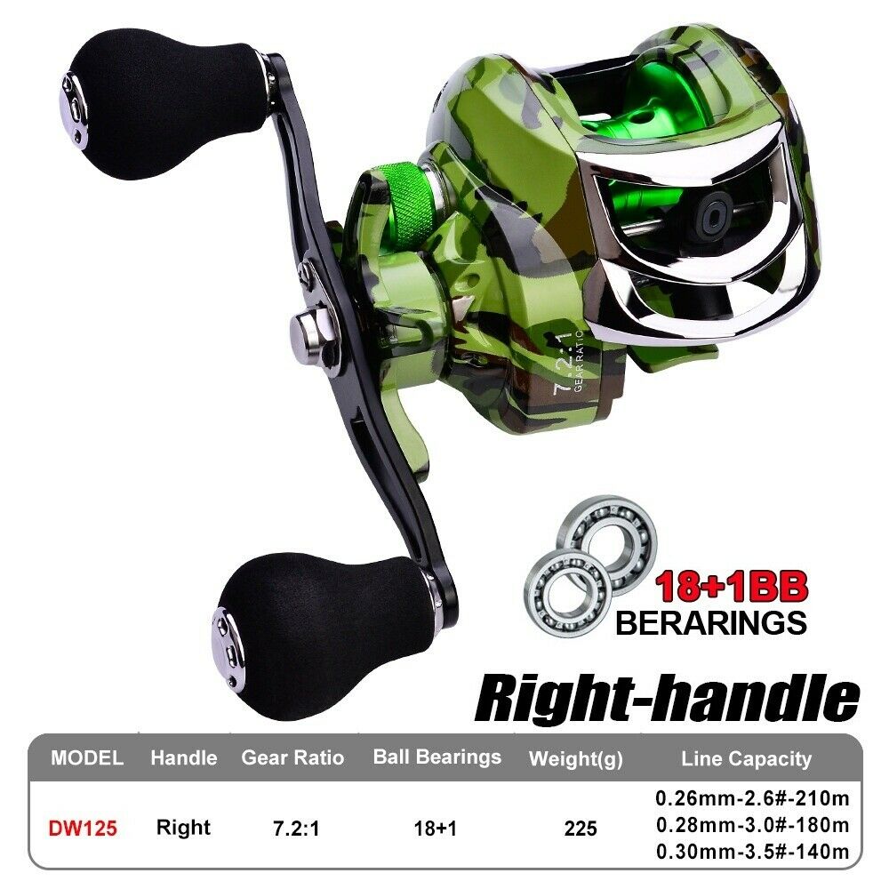 WFR Fishing Reel 7.2:1, 18+1 BB BaitCast Fishing Tackle Reel - Left / Right Handle - Westfield Retailers