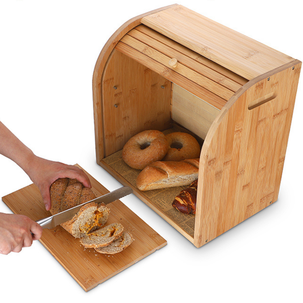 Large Modern Countertop Wooden Bread Storage Box - Westfield Retailers