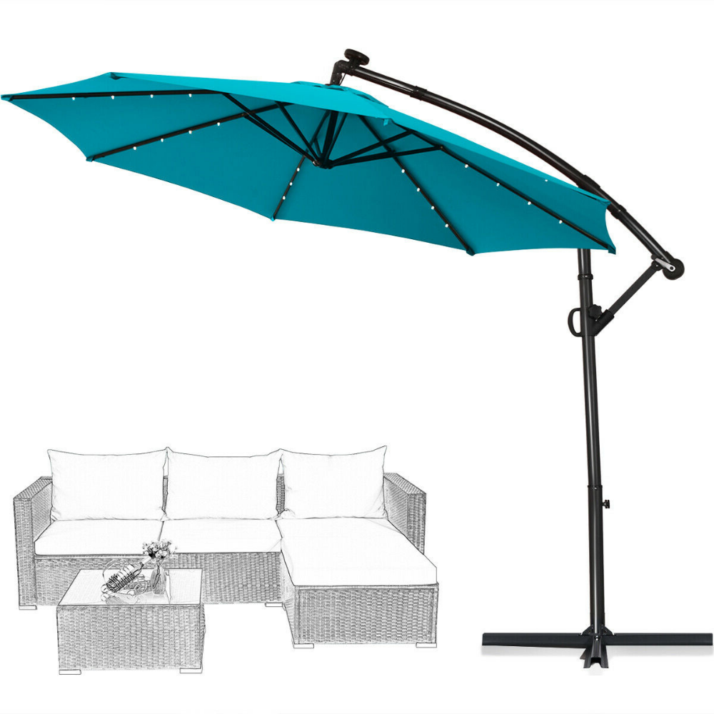 Premium Outdoor Patio Cantilever Offset Umbrella With Solar Lights - Westfield Retailers