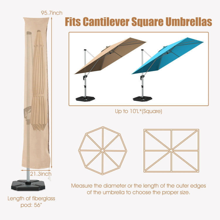 UmbrellaShade - Cantilever Patio Umbrella Cover with Fiberglass Rod