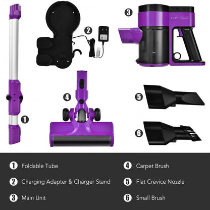 3-in-1 Handheld Cordless Stick Vacuum Cleaner Wall-Mounted Vacuum for Pet Hair Car Carpet