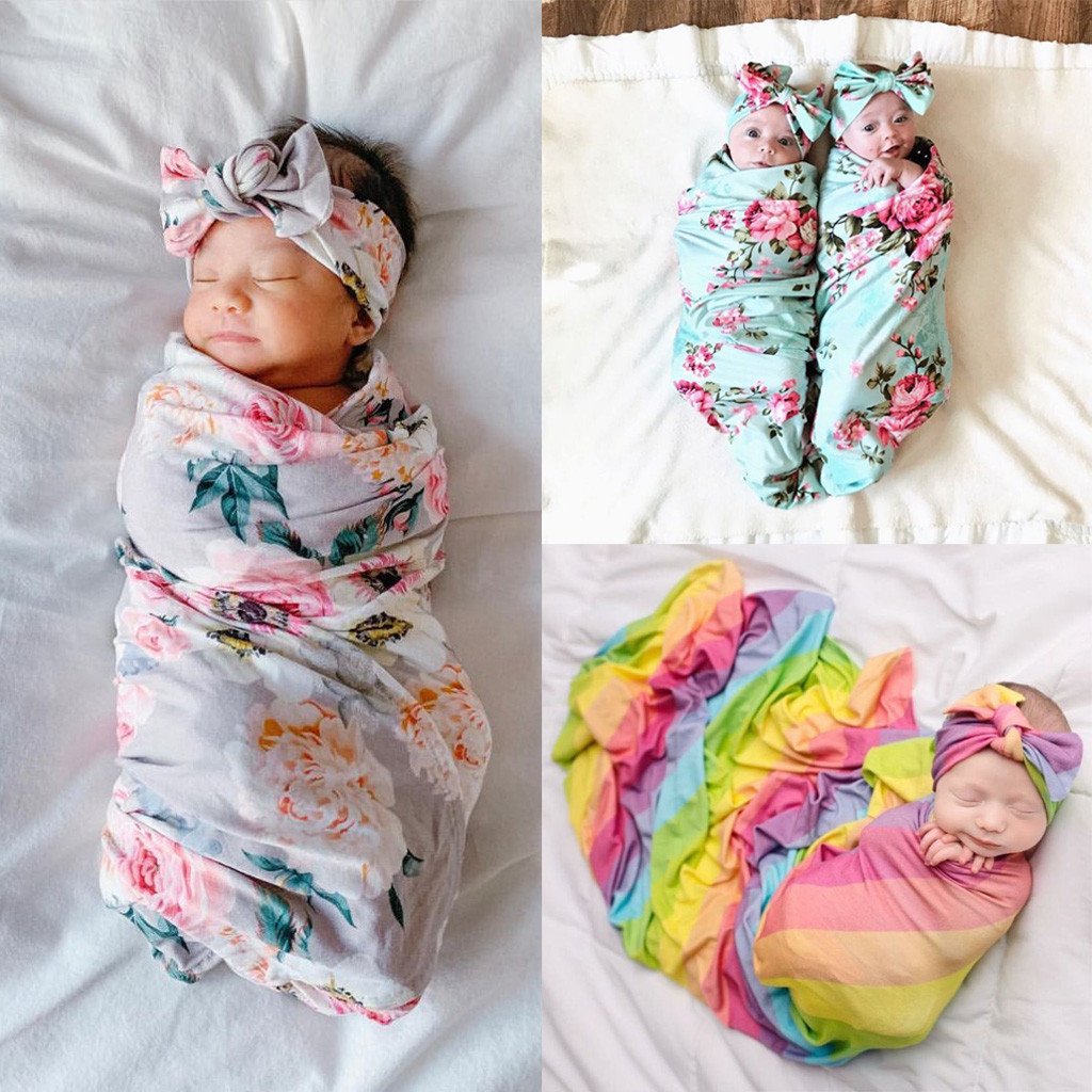 Newborn Receiving Blanket - Headband Set - Westfield Retailers