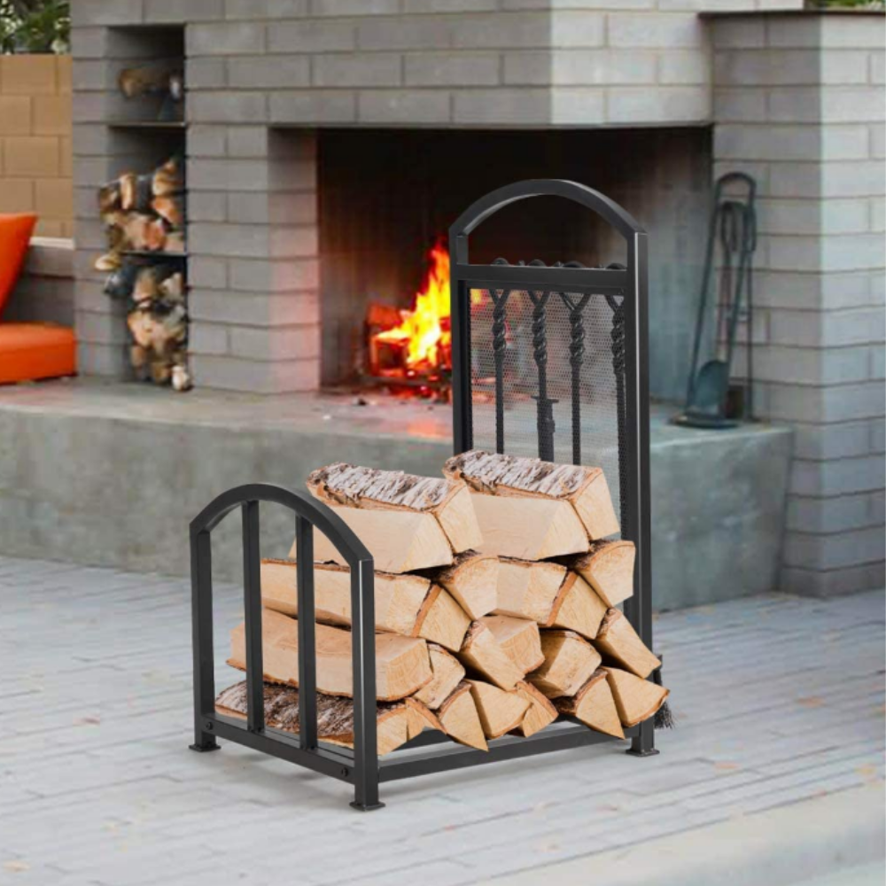Premium Heavy Duty Firewood Log Holder Rack 27.5in - Westfield Retailers