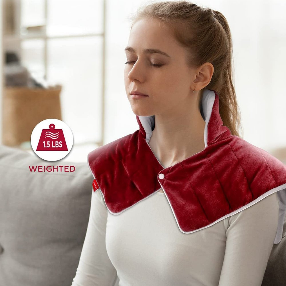 All In One Neck And Shoulder Weighted Pain Heating Pad 1.5 Lbs - Westfield Retailers