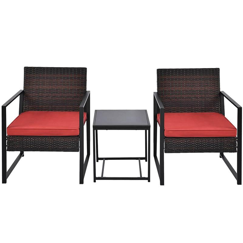 Outdoor 3pcs Patio Chair Table Rattan Set - Westfield Retailers
