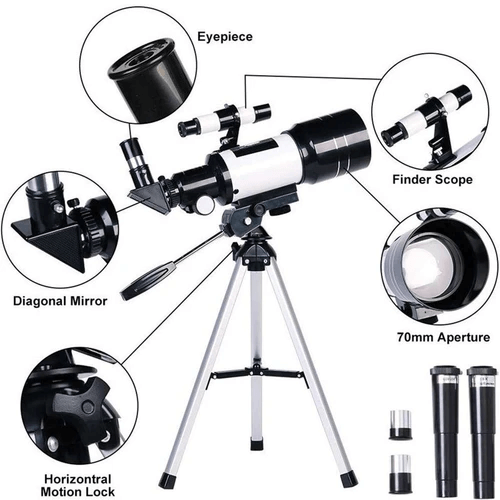Beginner Friendly Astronomical Telescope - Moon-watching w/ Tripod Table Present - 150x Zoom - Westfield Retailers