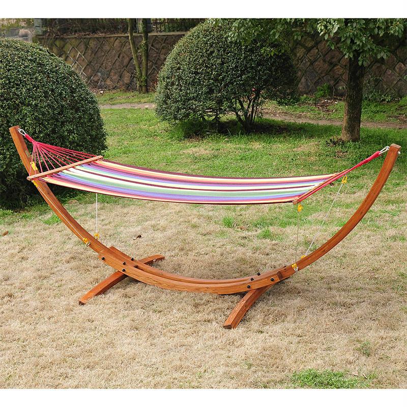 Wooden Curved Hammock Stand Patio Swing - Westfield Retailers