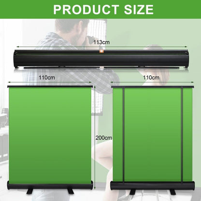Portable Retractable Collapsible Chroma Key Green Screen Backdrop, 110 x 200 cm - Westfield Retailers - Westfield Retailers