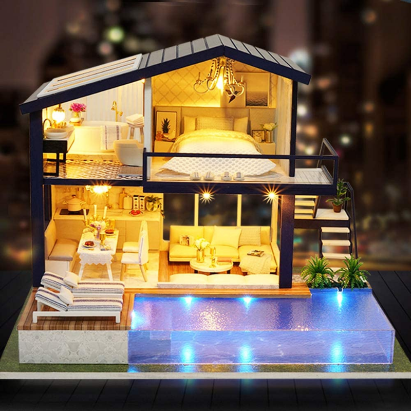 Modern Miniature Lighted DIY Dollhouse Kit - Westfield Retailers