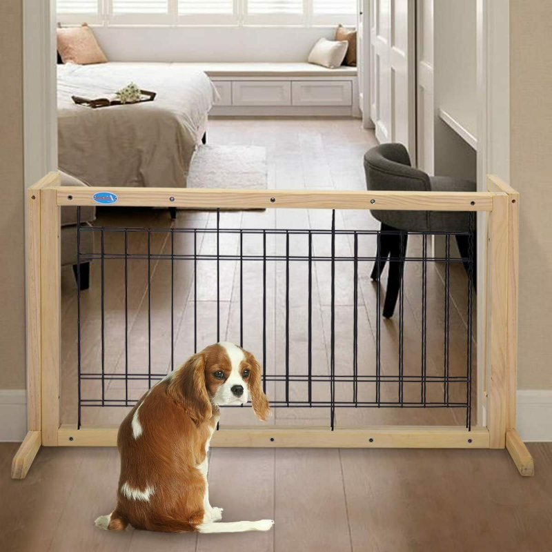 Solid Wood Indoor Freestanding Adjustable Pet Gate 21" - Westfield Retailers