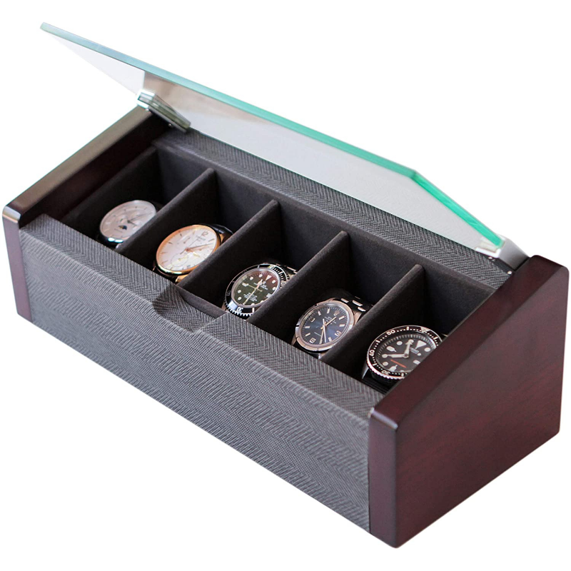 Premium Modern Luxury Watch Holder Display Box With Glass Top - Westfield Retailers