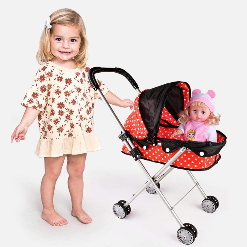 Lightweight Baby Doll Toy Stroller Carriage Red - Westfield Retailers