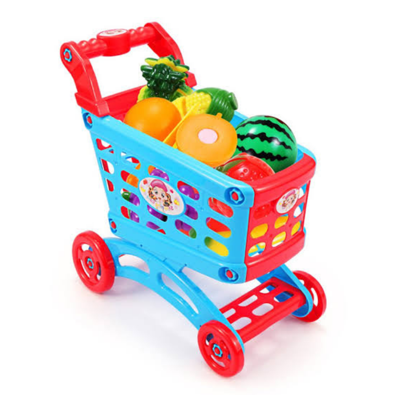 Kids Colorful Play Grocery Shopping Toy Cart - Westfield Retailers
