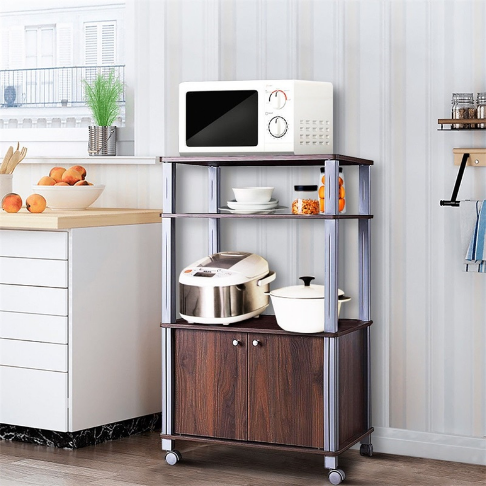 Modern Kitchen Wooden Bakers Rack With Storage Drawers - Westfield Retailers