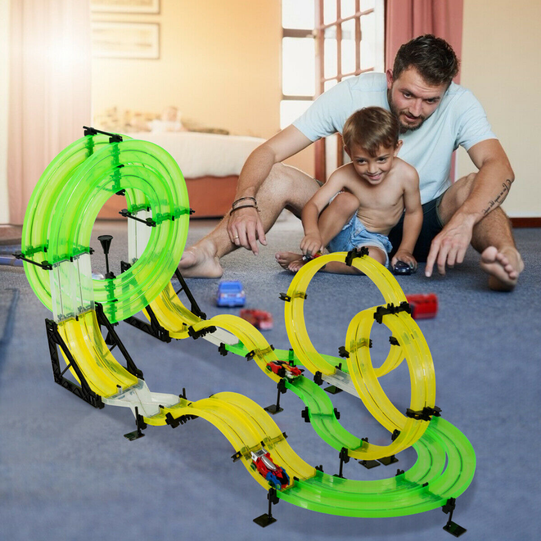 Kids RC Rail Racer Car Track Toy 28.5 FT - Westfield Retailers