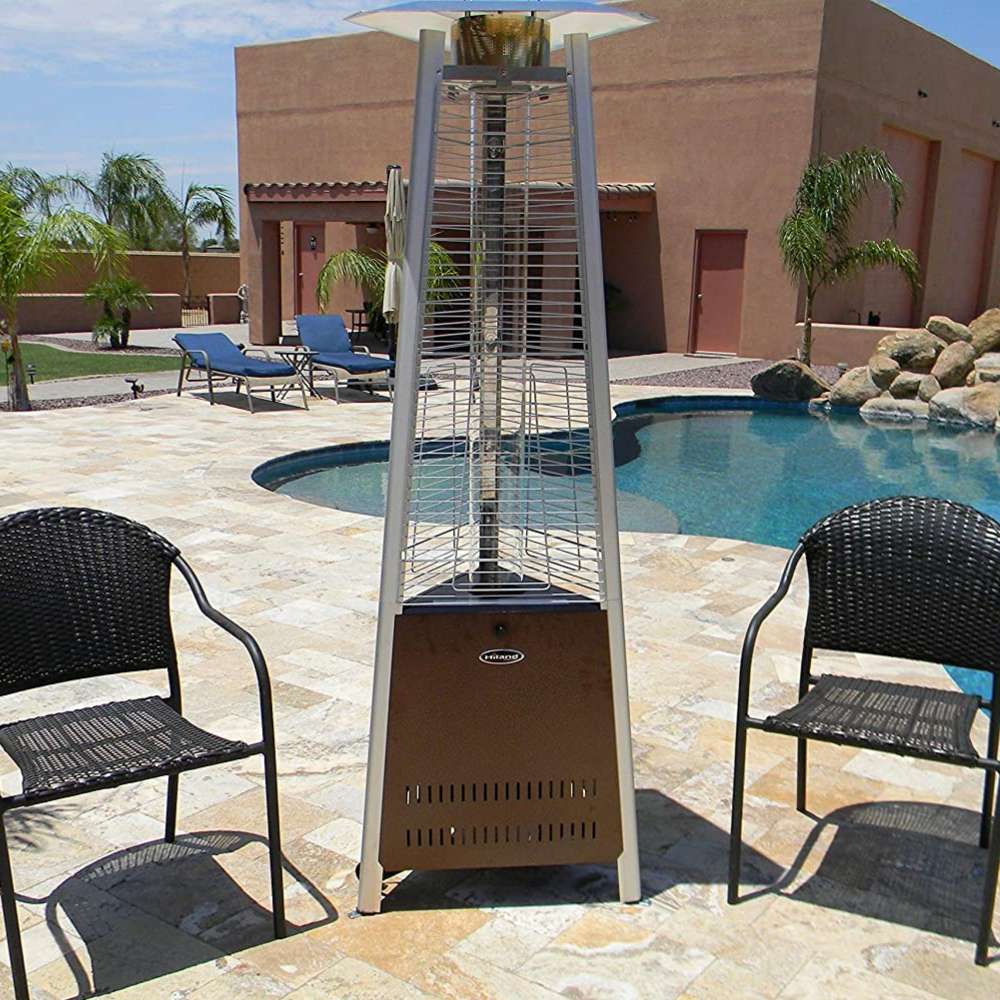Hiland Tall Outdoor Glass Tube Pyramid Propane Gas Patio Heater 70" - Westfield Retailers