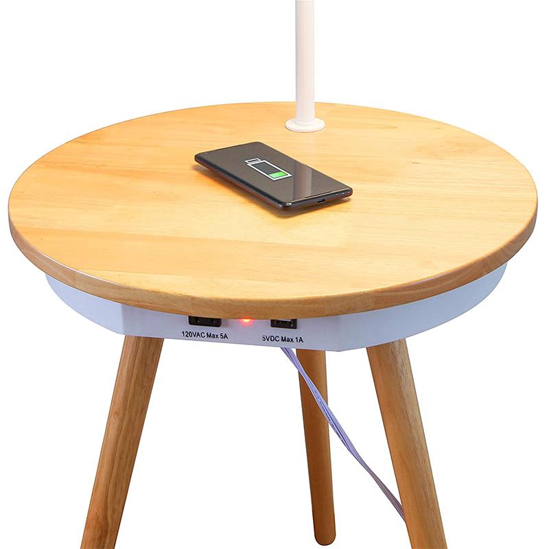Side Table With Lamp And Wireless Charging Station - Westfield Retailers
