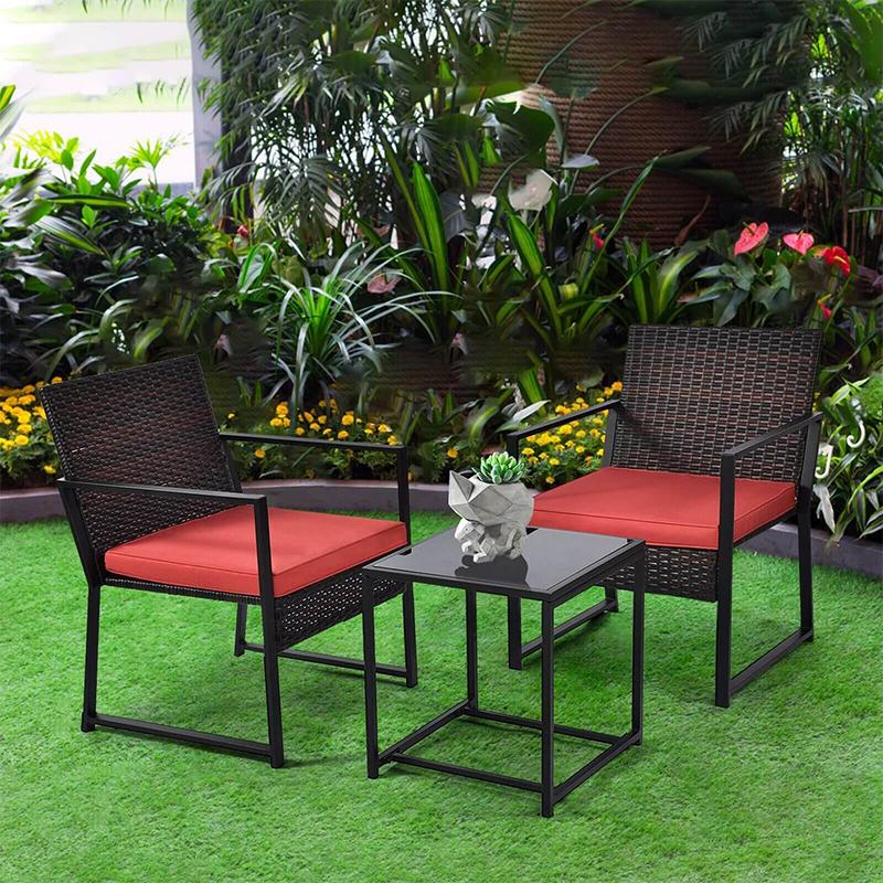 Outdoor 3pcs Patio Chair Table Rattan Set - Westfield Retailers