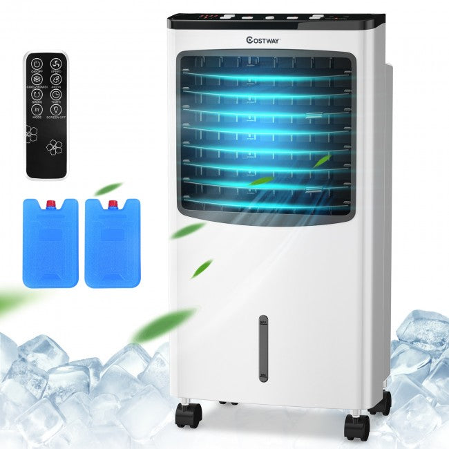 Aire acondicionado evaporativo portátil para interiores 3 en 1, humidificador enfriador de aire de 3 velocidades con control remoto y temporizador