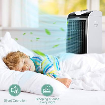 3-in-1 Indoor Portable Evaporative Air Cooler Humidifier with 3 Wind Modes and Speeds