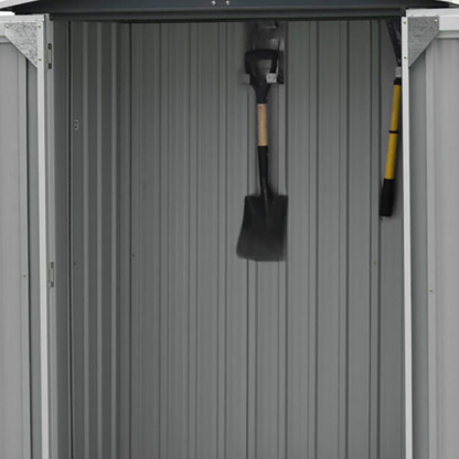 Hanover Large Outdoor Backyard Metal Storage Cabin House Shed 70" - Westfield Retailers