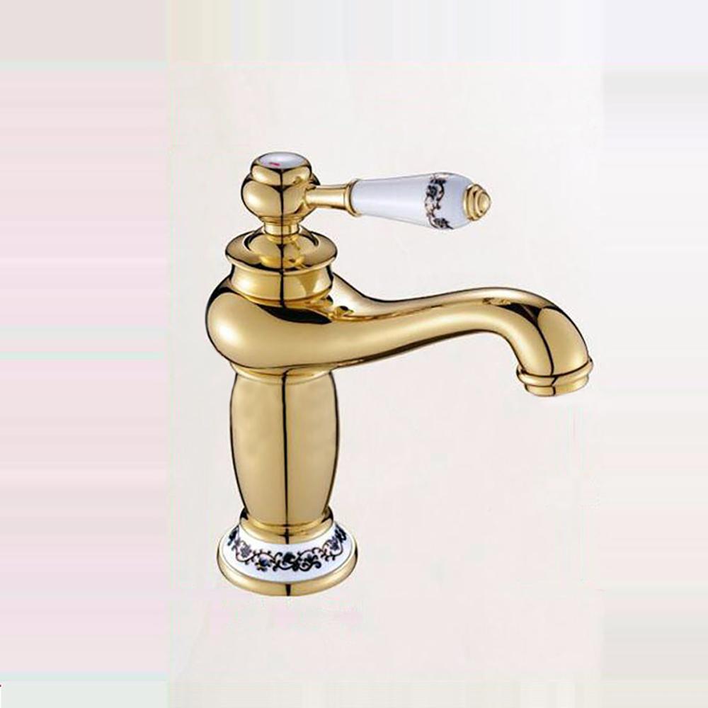 Luxurious Gold Plated Sink Faucet With Ceramic Handle - Westfield Retailers