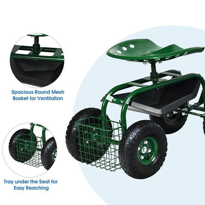 Rolling Garden Cart Scooter with Seat - Westfield Retailers