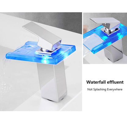 LED Light Glass Waterfall Basin Faucet - Westfield Retailers
