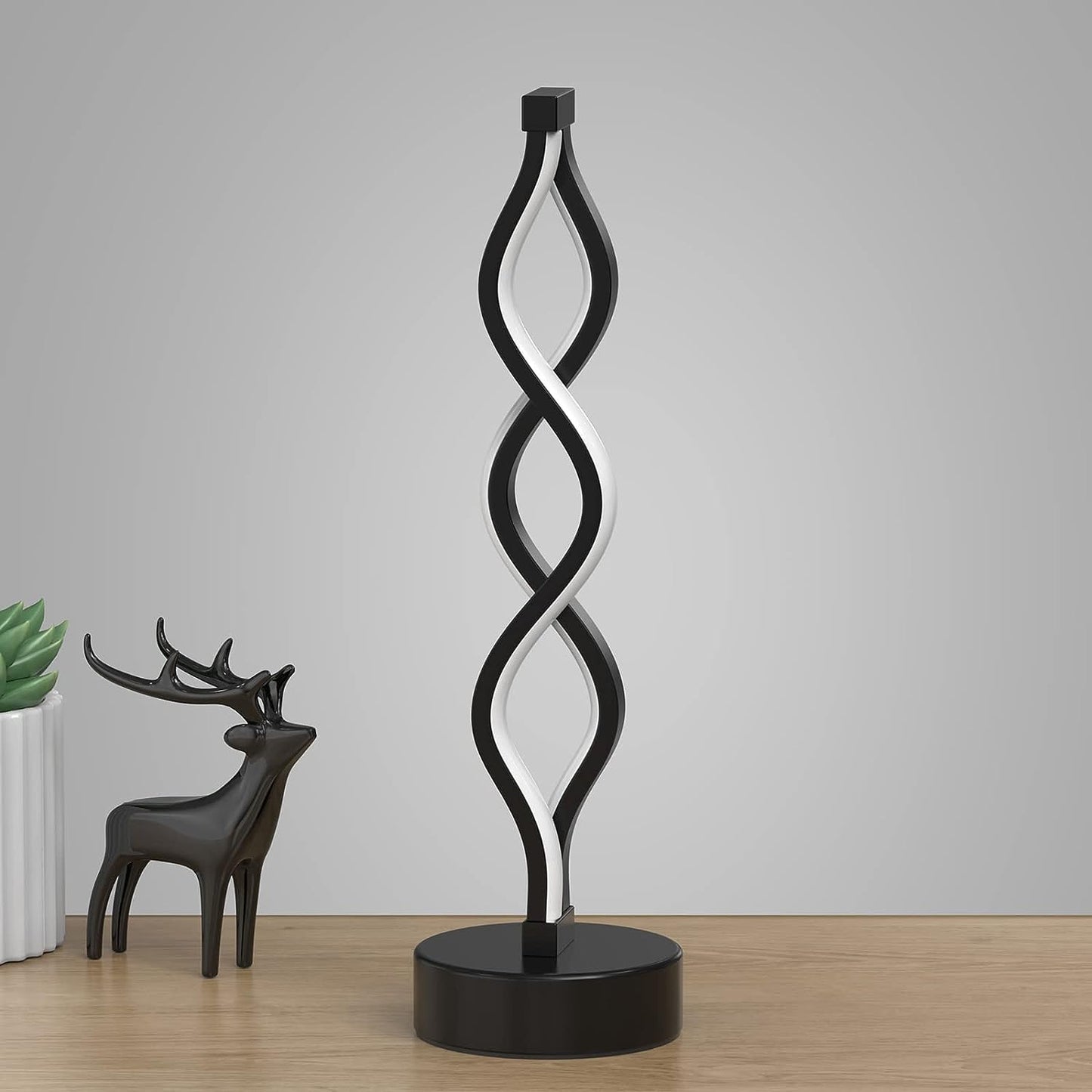 Black Spiral LED Table Lamp