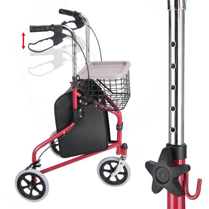 Lightweight Rollator Adult 3 Wheel Walker with Basket - Westfield Retailers