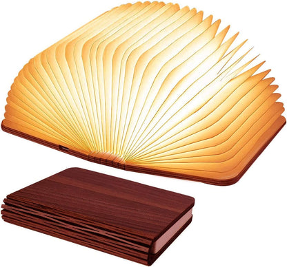 Luz de libro plegable de madera de 3 colores