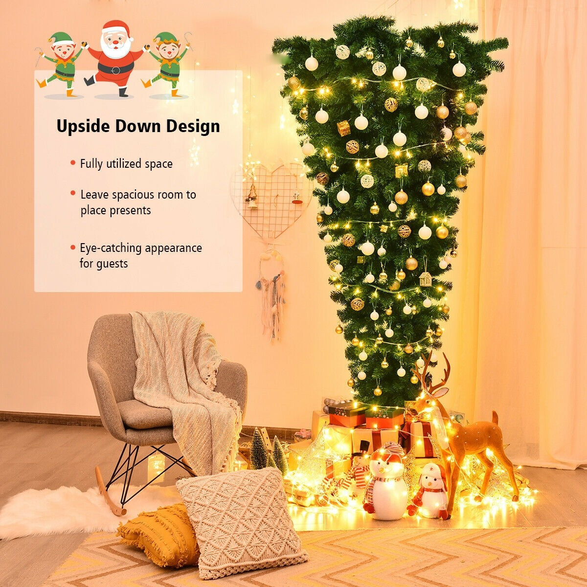 7 ft Unlit Upside Down Artificial Christmas Tree - Westfield Retailers