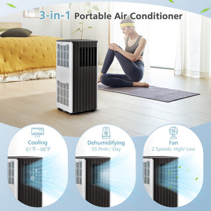 10000 BTU(Ashrae) Portable Air Conditioner Cools 350 Sq.Ft with Dehumidifier
