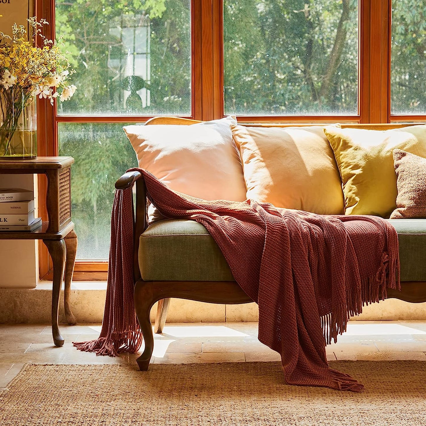 Manta de otoño para sofá suave