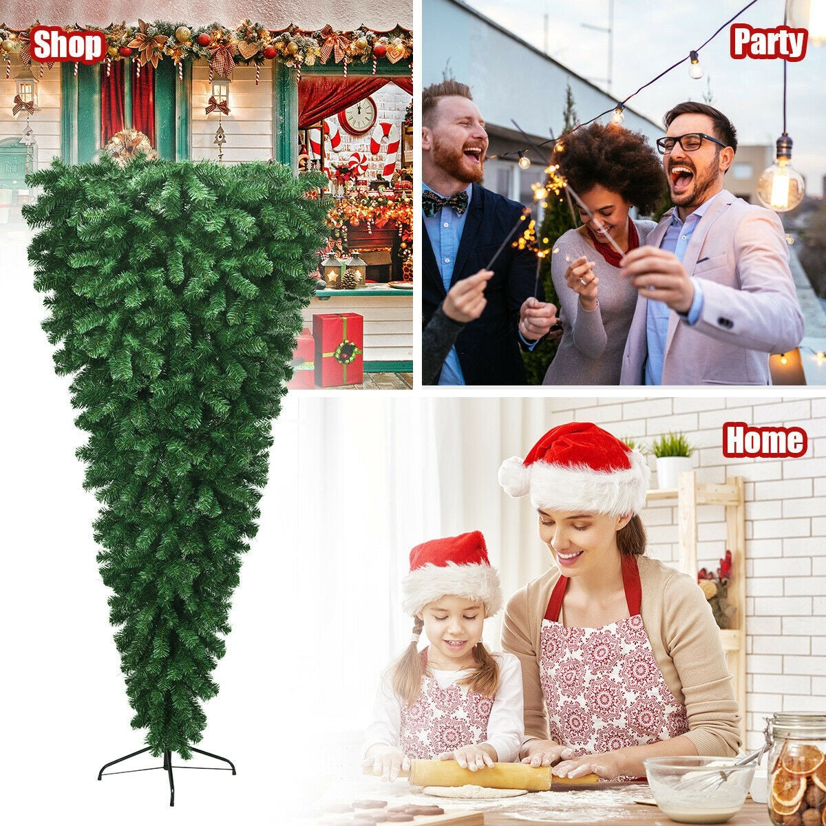 7 ft Unlit Upside Down Artificial Christmas Tree - Westfield Retailers