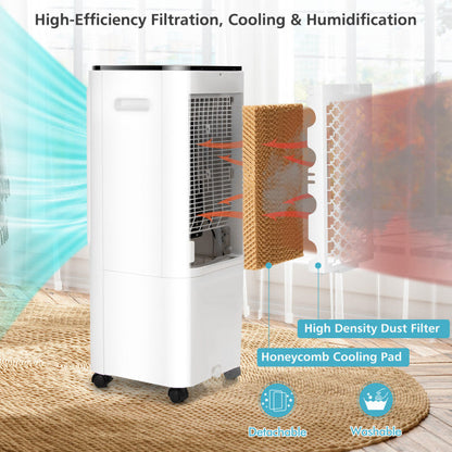 4-in-1 Evaporative Air Cooler with 12L Water Tank and 4 Ice Boxes