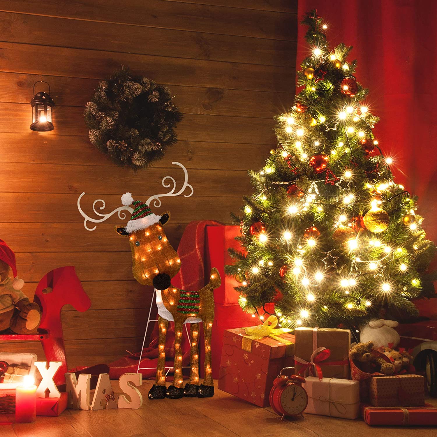 Premium Outdoor Light Up Christmas Reindeer Decoration Statue - Westfield Retailers