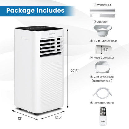 8000 BTU(Ashrae) Portable Air Conditioner with Remote Control