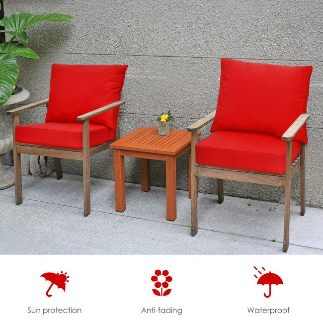 Deep Seat Chair Cushion Pads Set with Rope Belts for Indoor and Outdoor