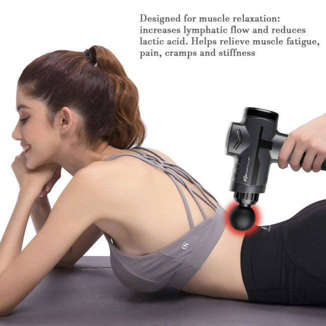 Powerful Handheld Rechargeable Deep Muscle Massager Gun with 4 Massage Heads