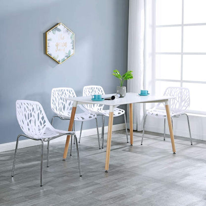 Set of 6 Modern Plastic Dining Side Chairs