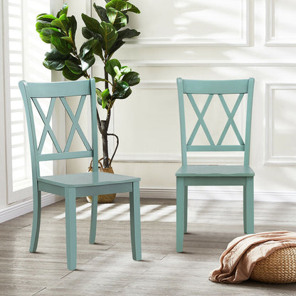 Set of 2 X-Back Dining Chair- Mint green