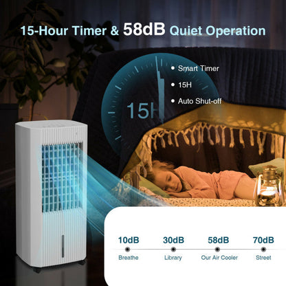3-in-1 Evaporative Air Cooler Portable Air Conditioner Humidifier with 3 Modes and Remote Control