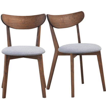 Set of 2 Dining Chair Upholstered Curved Back Side