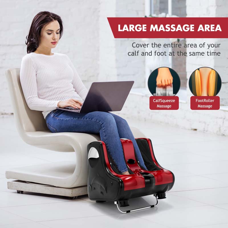 Foot Calf Leg Massager Machine with Heat, Electric Foot Massager, Shiatsu Rolling Vibration Deep Kneading Massage Therapy - Westfield Retailers