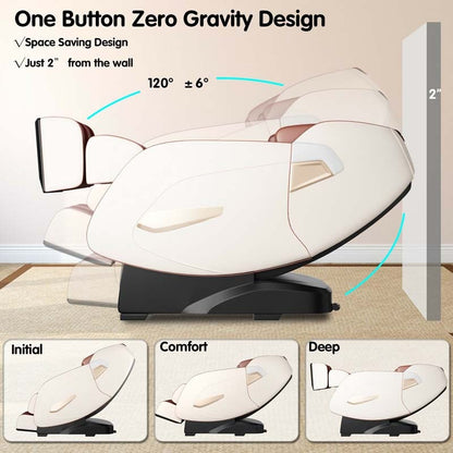 Full Body Shiatsu Massage Chair, SL Track Zero Gravity Massage Recliner with Auto Body Detector