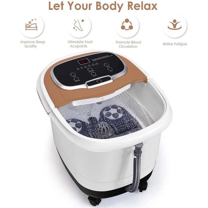 Masajeador de baño de spa para pies con bolas de masaje Shiatsu motorizadas y chorros de agua ajustables
