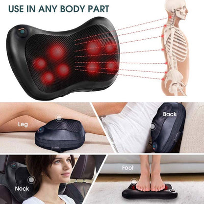 Shiatsu Pillow Massager with Heat Deep Kneading for Muscle Pain Relief