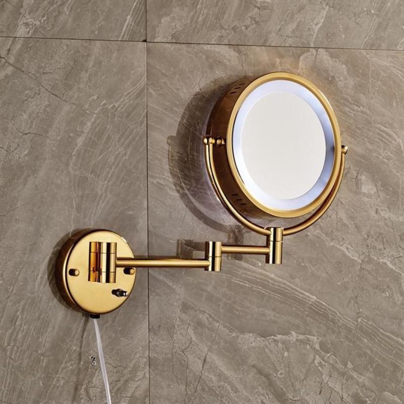 Luxury Golden Wall Mounted Illuminated Double Side Make Up Mirror - Westfield Retailers